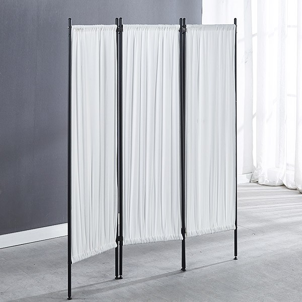  마이닝홈 인테리어 접이식 파티션 3단, 화이트 + 블랙 