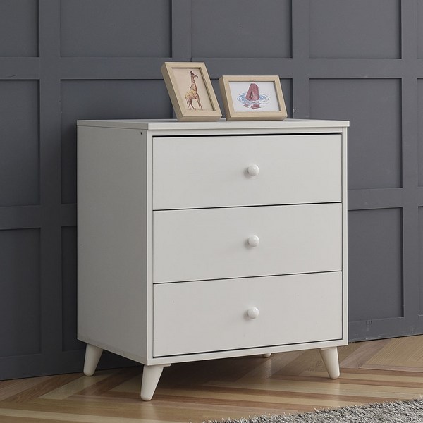 바이올렛퍼니쳐 다용도 낮은 미니 서랍장 책상 옆 사이드 협탁 3단 600, 화이트