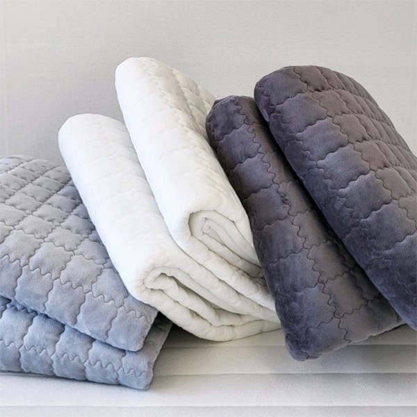 바숨 따뜻한 겨울 극세사 침대패드 겸 카페트, 그레이