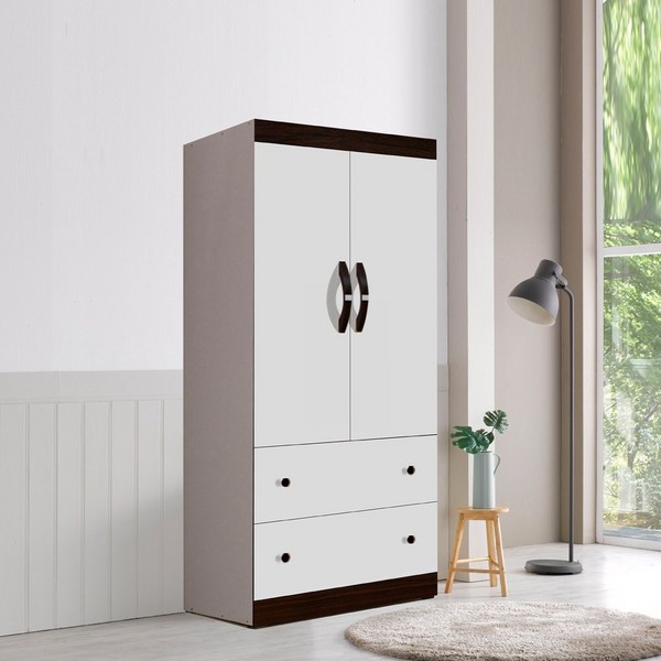  빅로드가구 NEW 나비 투서랍 장롱, 왠지화이트 