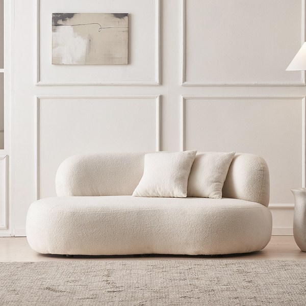 파로마 이프 라델 부클레 양털 패브릭 3인소파, 아이보리 FJL1080