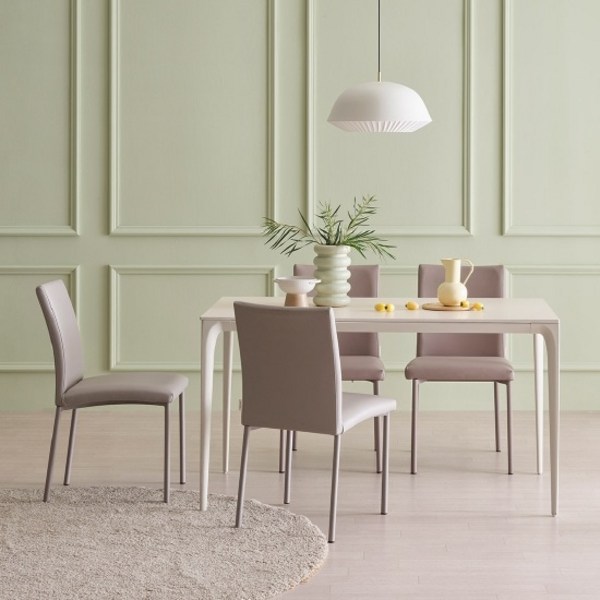 한샘 도노 세라믹 엣지 4인 식탁세트 (위드의자4 포함), B형: 화이트마블, B형: 웜그레이, E형: 베이지 콤비(W)