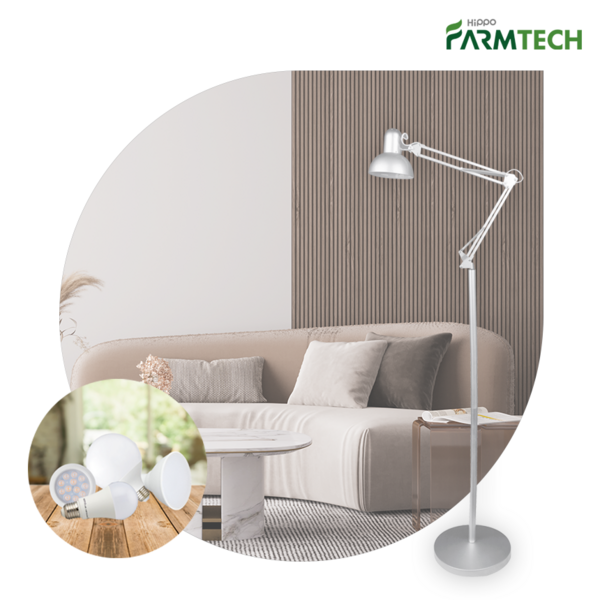  히포팜텍 식물생장LED 5종 조명 이케아 스타일 장 스탠드 패키지, 1-2. 히포팜텍 전구램프 AGF12 실버 