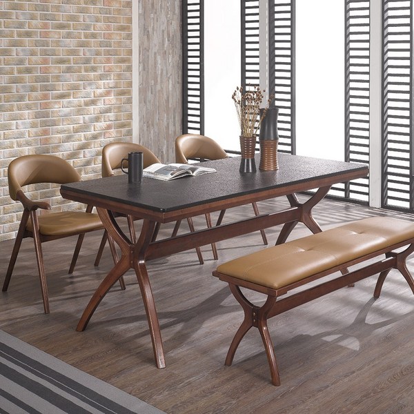  [로드퍼니처] 나르샤 화산석 식탁세트 /4인용/6인용/원목, 나르샤 6인용 식탁세트(일반3+벤치1)/상판-화산석 