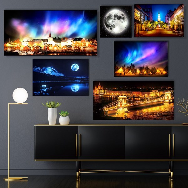  캔버스라이트뷰 LED 캔버스 인테리어 조명 액자, 맨해튼의야경, 1개 