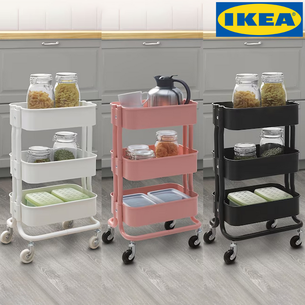 이케아 3단 철제카트 로스훌트 트롤리, 화이트, 1개