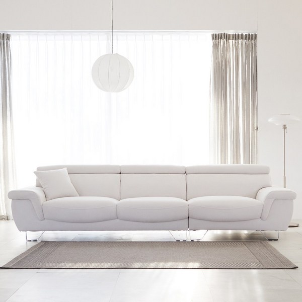  [쿠션증정] 9가지색상 로한 4인용 아쿠아텍스 패브릭소파, 아이보리 