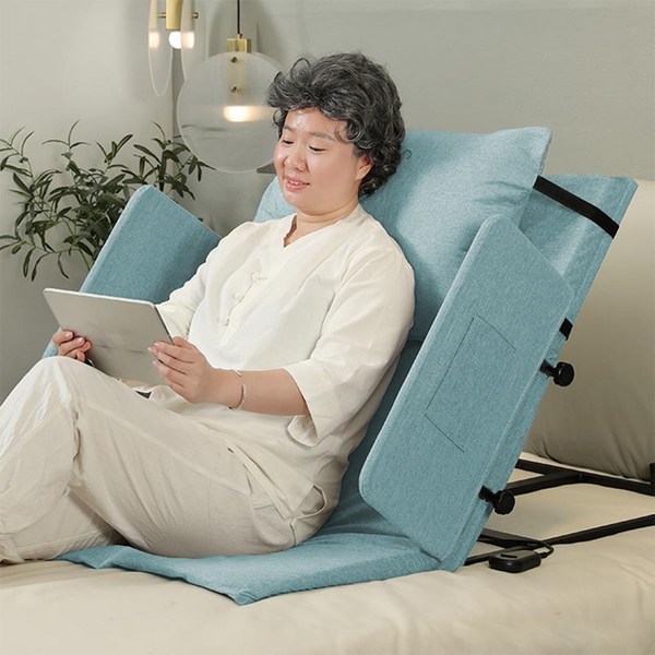 보드미 모션 베드 전동 가정용 의료용 병원 침대 자세변환 쿠션 하프 밴딩 등받이 의자, 1.블루/쇼트/기본형[85x120cm], 1개
