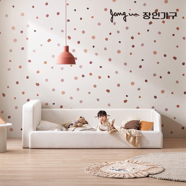 장인가구 하랑 E0 기능성 패브릭 저상형 데이베드 아기침대 SS Q, 볼드헤드Q_데이베드형, 매트제외