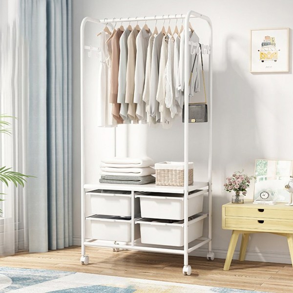 [국내발송] Zuge 이동식 옷걸이 행거 수납행거+바스켓