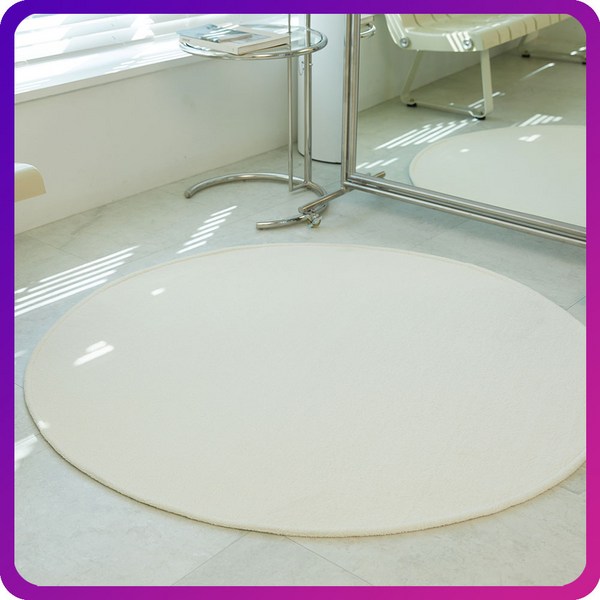  먼지없는 워셔블 코지 원형 러그 거실카페트 미니 사계절 단모 