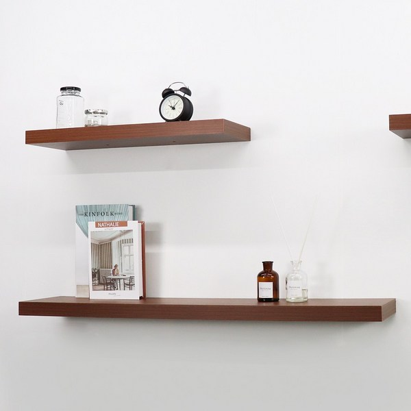 인테리어 무지주 벽선반 벽걸이선반 800, 브라운월넛