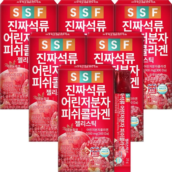 순수식품 석류 저분자 콜라겐 젤리 스틱, 300g, 6개