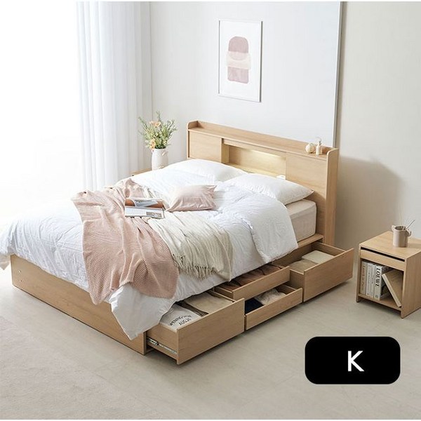 에몬스 에몬스 로이드 빅 수납 침대 K+협탁