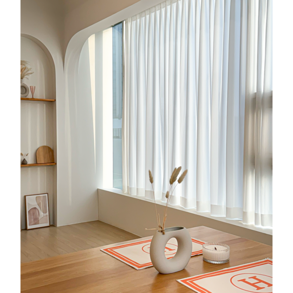 커텐하우스 도톰쉬폰 나비주름 커튼 2p