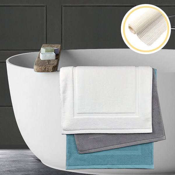 RANI 클래식 순면 빨아쓰는 호텔 주방 욕실 타월 발매트 2장 세트, 민트