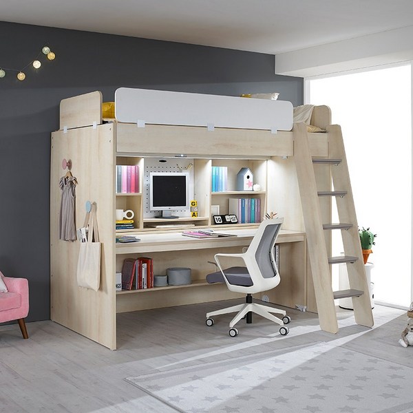  [최대 12개월 무이자] [꿈꾸는요셉]이큐 책상형 사다리 벙커침대 EQBN211, 화이트 