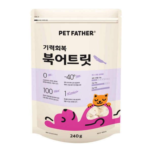 펫파더 고양이간식 동결건조 간식 대용량, 북어, 240g, 1개