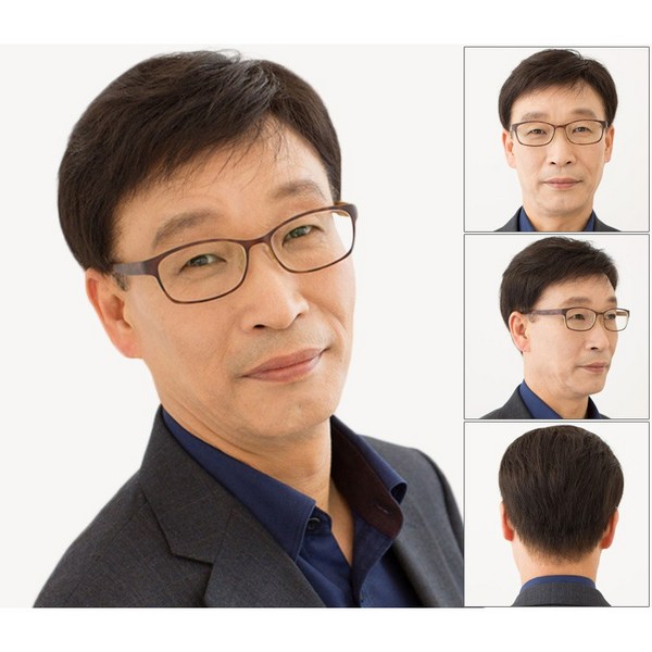 가발닷컴 100% 고급인모 중노년 가발 아버지 가발 남자 가발 남자정수리가발 "치수":"54-58cm", 블랙, 1개