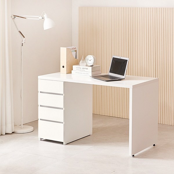 필웰 레트라 4단 서랍장 책상 1200X600 DVX DK8931, 화이트