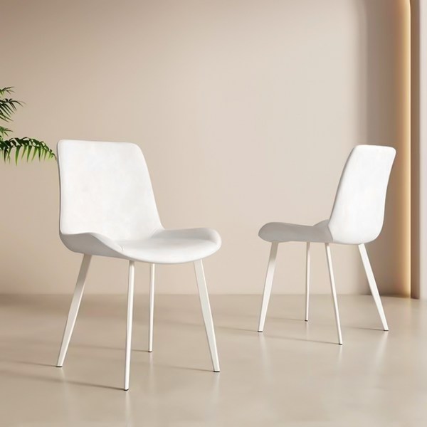 고급 가죽 식탁 의자 카페 인테리어체어 2개 세트, 1세트(2개입), 화이트