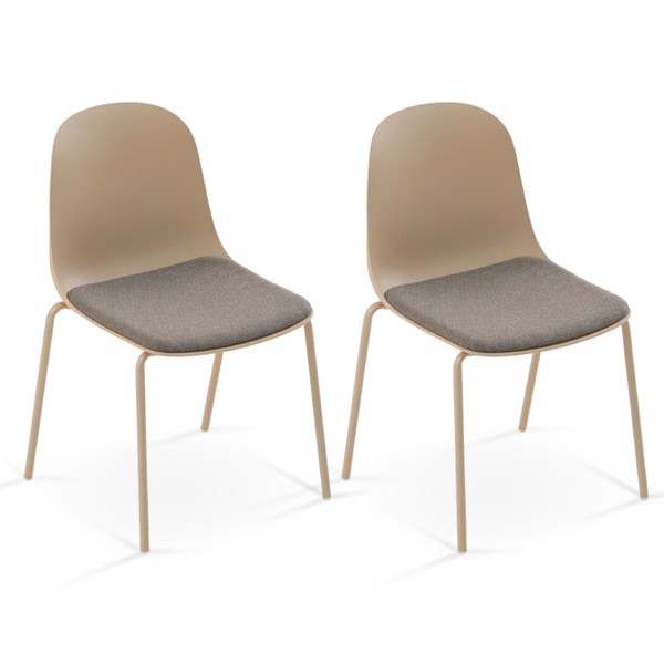  포블리스 mong 다이닝 체어 식탁 의자, 2개, 더스티베이지 