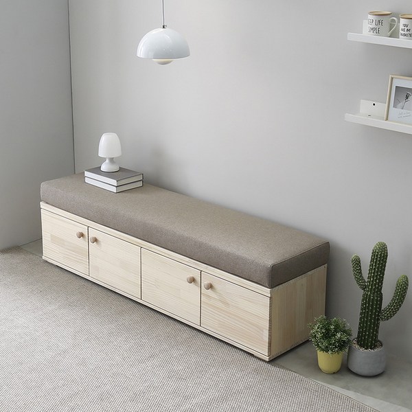 코젯 1600 수납형 원목 수납 벤치 소파 GM348C, 네이비