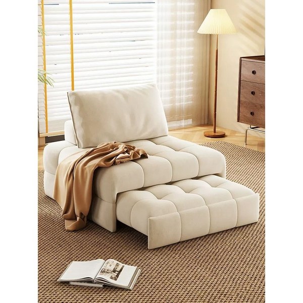 싱글 소파 침대 슬라이딩 패브릭 등받이 쿠션 안락 거실 자취, 1.0m-1.8m, 85cm