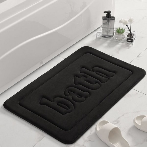 밀리오 빨아쓰는 메모리폼 발매트 욕실매트, 블랙