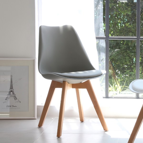  로이스 에펠플러스 의자 북유럽 미니멀 식탁의자 인테리어의자, 그레이, 1개 
