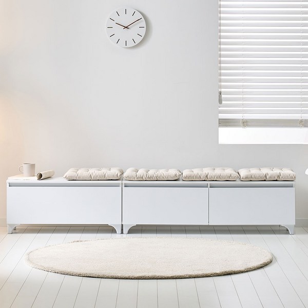  프리즘 800 1200 슬림 낮은 벤치 수납장 다용도 수납 정리, 벙커 800, DVPB08 화이트 