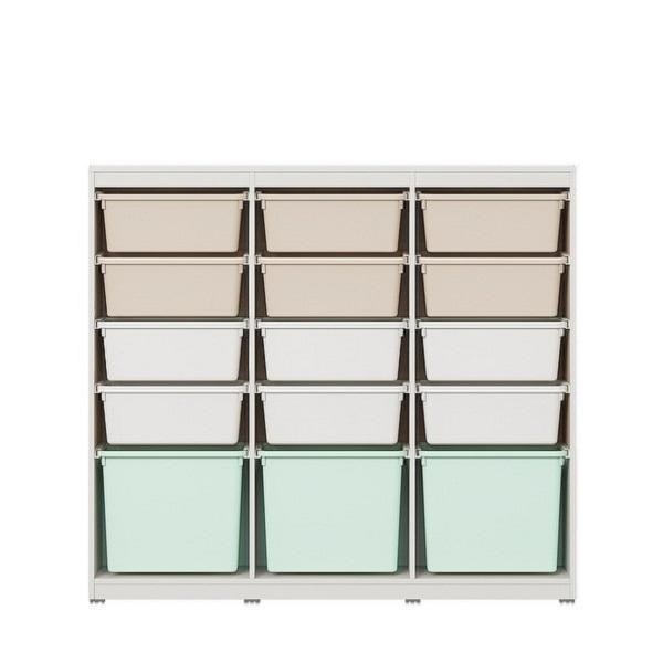 한샘 샘키즈 수납장 1305 뉴트럴컬러, F형:(몸통)라이트메이플/(박스)베이지민트(F)