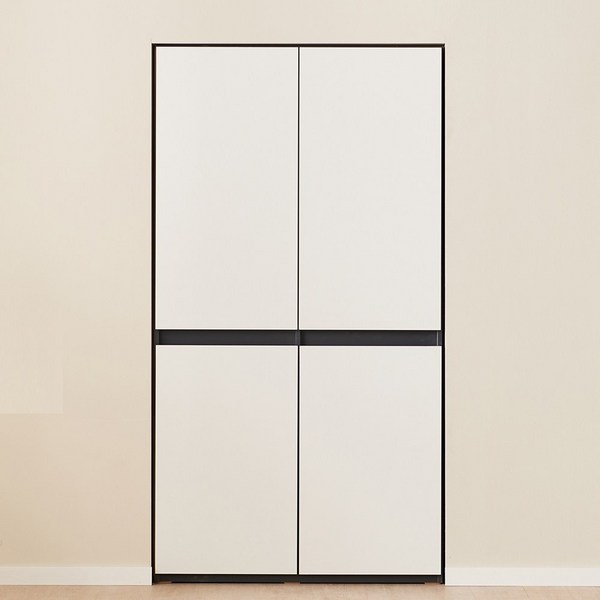 빌트인 화이트 다용도 광폭 LED조명 4도어 주방 팬트리수납장 시리즈 2종 택1, 4도어장 화이트