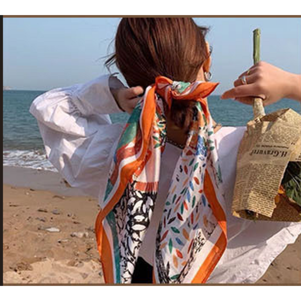 수더분 데일리 스카프 쉬폰 사각 빅사이즈 가방 헤어 2개세트