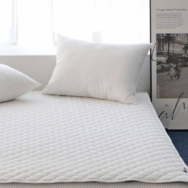 베이직톤 클래식 고밀도 80수 한사이즈 큰 밴드 고정형 침대패드(SS/Q/K/LK), 퓨어화이트