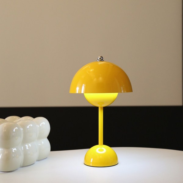  스네몬 머쉬룸 플라워팟 버섯 조명 led 무선 무드등 수유등, 중(28*16CM), 옐로우 