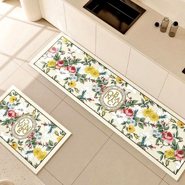  와이제이 주방 발매트 특대 주방 PVC 싱크대 주방매트, 보타닉 