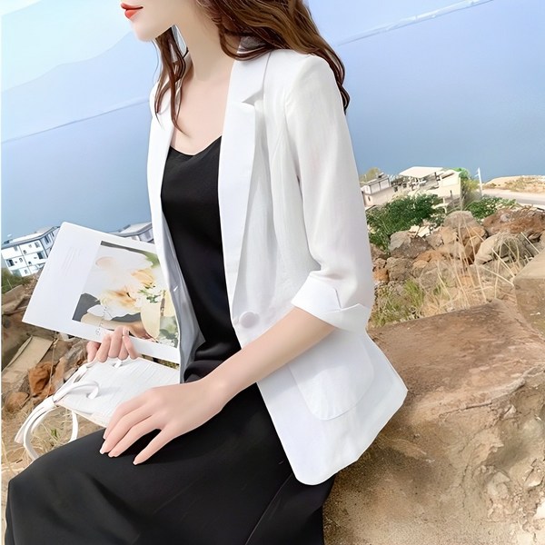 레이디 매직 여성 캐주얼 7부소매 린넨 자켓