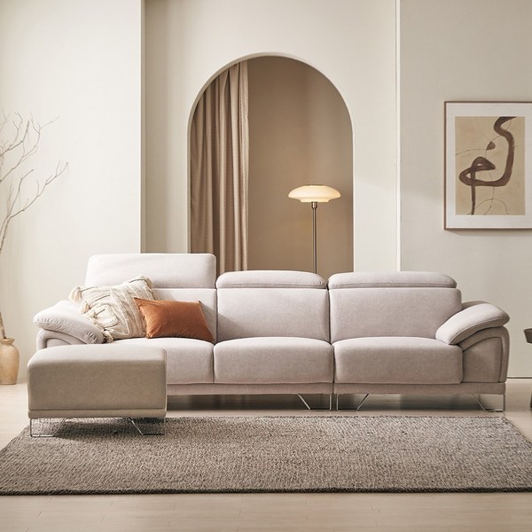 폴로까사 베라 4인용 조야 아쿠아텍스 패브릭 쇼파 스툴포함 방문설치, 그레이