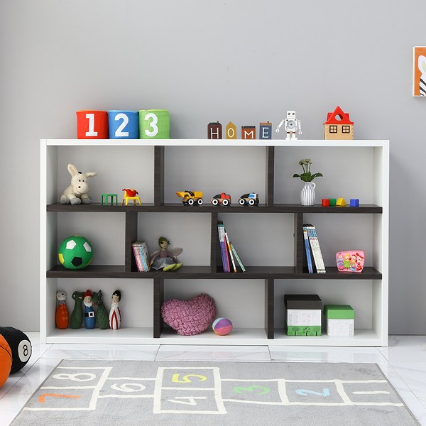  나산가구 낮은 3단 1950 책장, 웬지화이트 