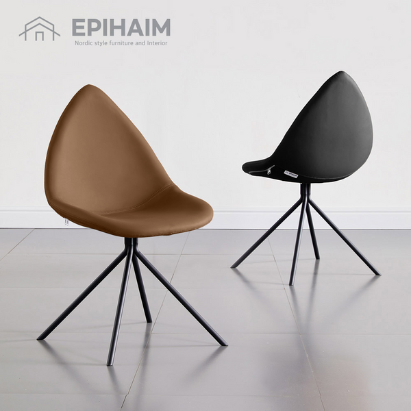 [국내당일발송]에피하임 오타와체어 카페 인테리어가죽의자 식탁 가죽 다이닝체어, 블랙