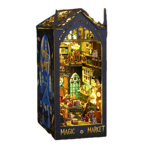 DIY 북눅 책꽂이 미니어처 하우스 고퀄리티 집만들기 매직 마켓