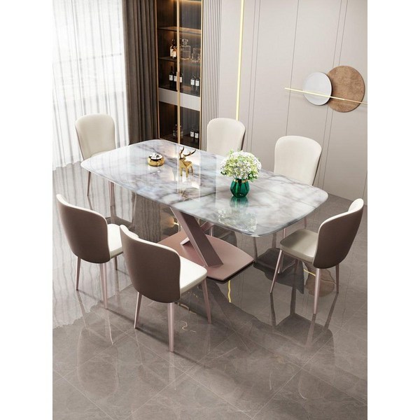 6인용 천연대리석 식탁세트 테이블 유럽풍 고급 수입, 대리석 식탁