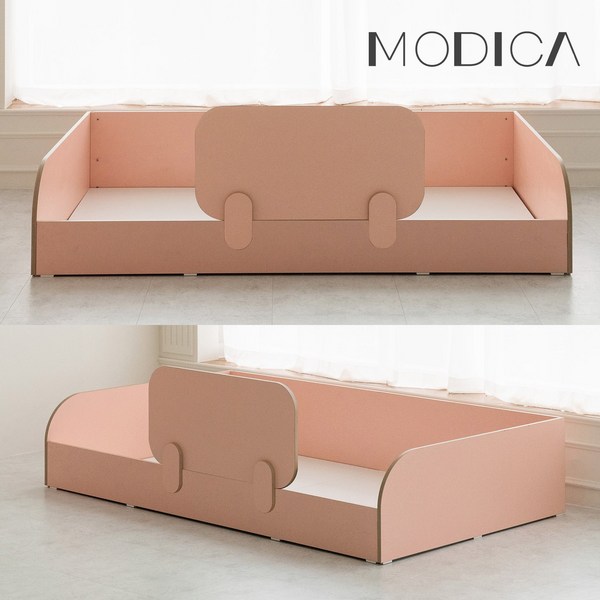 모디카 로이 키즈 저상형 침대 프레임 SS + 안전가드, 화이트