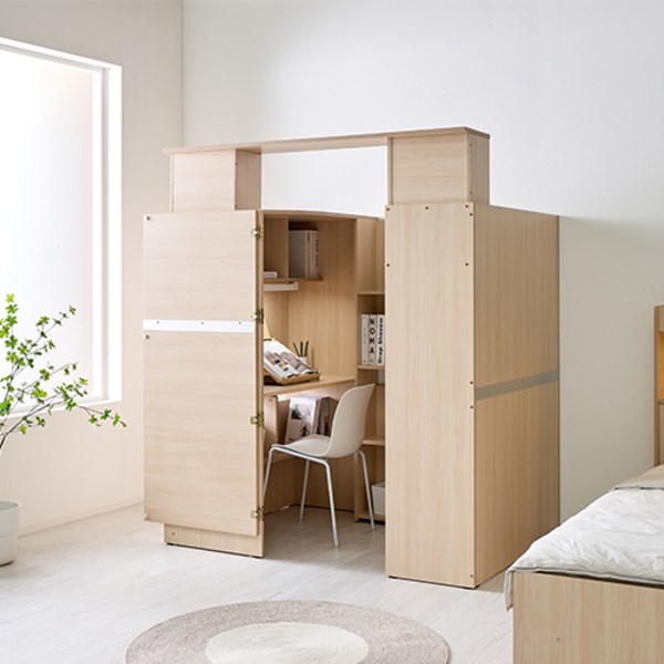  히든가구 D.I..Y휴즈 1인실 독서실룸책상 스터디룸 하우스형책상 1인책상, 그레이-조립신청(추가비용발생) 