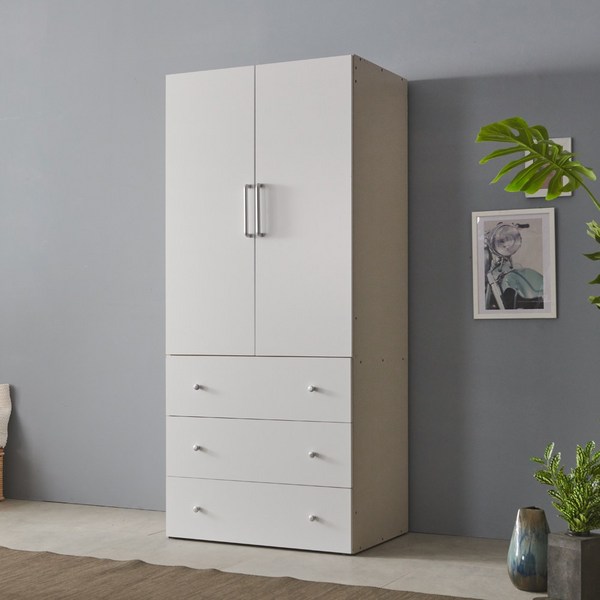 애쉬 800 원룸 학생 작은방 침실 가구 장농 싱글장롱 수납장 미니 서랍형 옷장 시리즈, 그레이