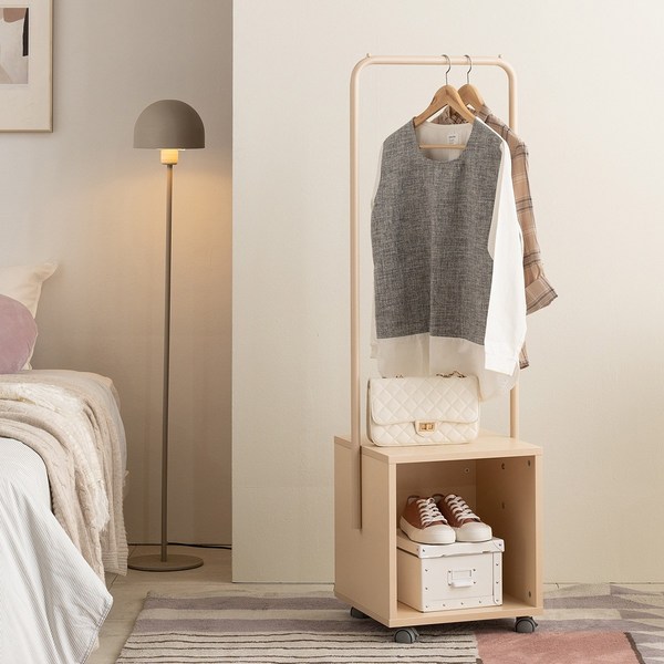 리바트 브릭 440 이동형 행거 수납장, 베이지