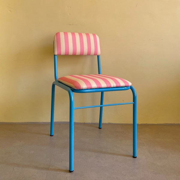 텐더 핑크 스트라이프 체어 카페 레트로 감성 인테리어 의자 원체어, 핑크 스트라이프 원체어 민트, 1개