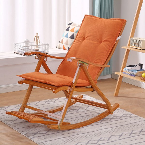 리클라이닝 의자 쿠션 일체형 흔들의자 면 매트 사계절 공용 두꺼운 가을 겨울 접이식 의자 게으른 의자 매트78110