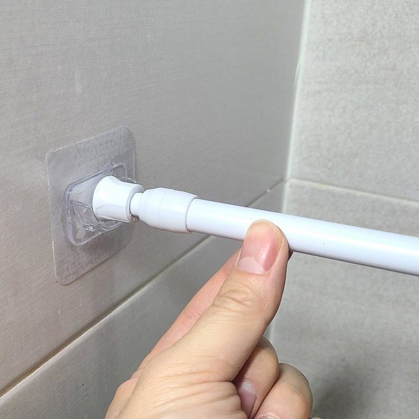 살림치트키 무타공 부착식 길이조절 미니 압축봉 틈새 봉
